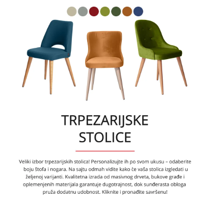 Trpezarijske stolice - elegantne stolice za trpezariju